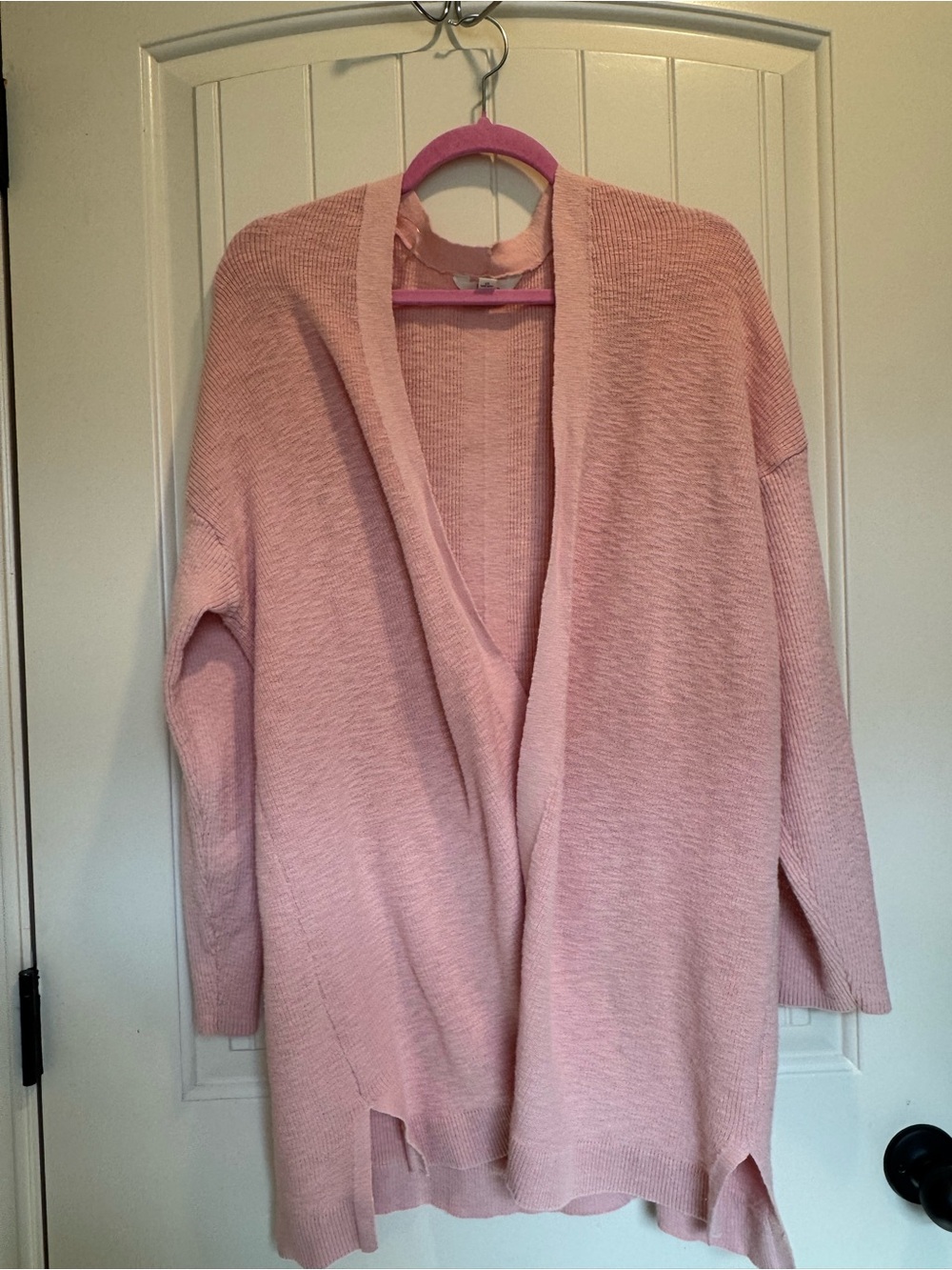 Terra & Sky Pale Pink Open-Front Knit Cardigan